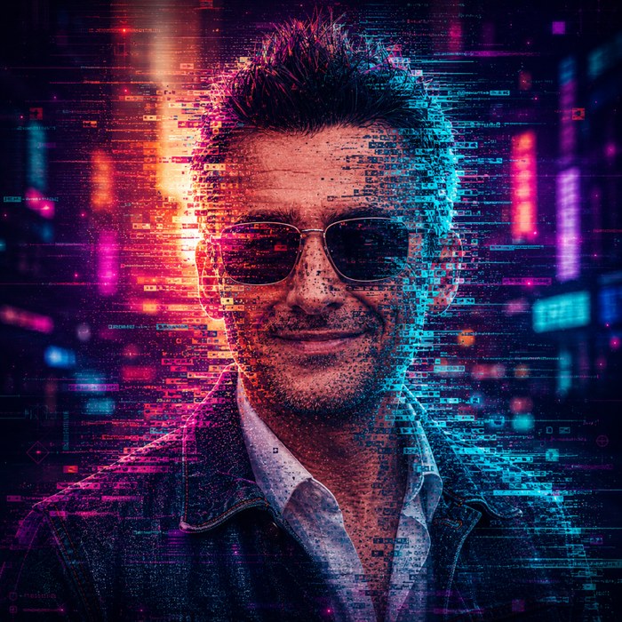 Mario Vela - AI-generated stylized portrait, not a photograph
